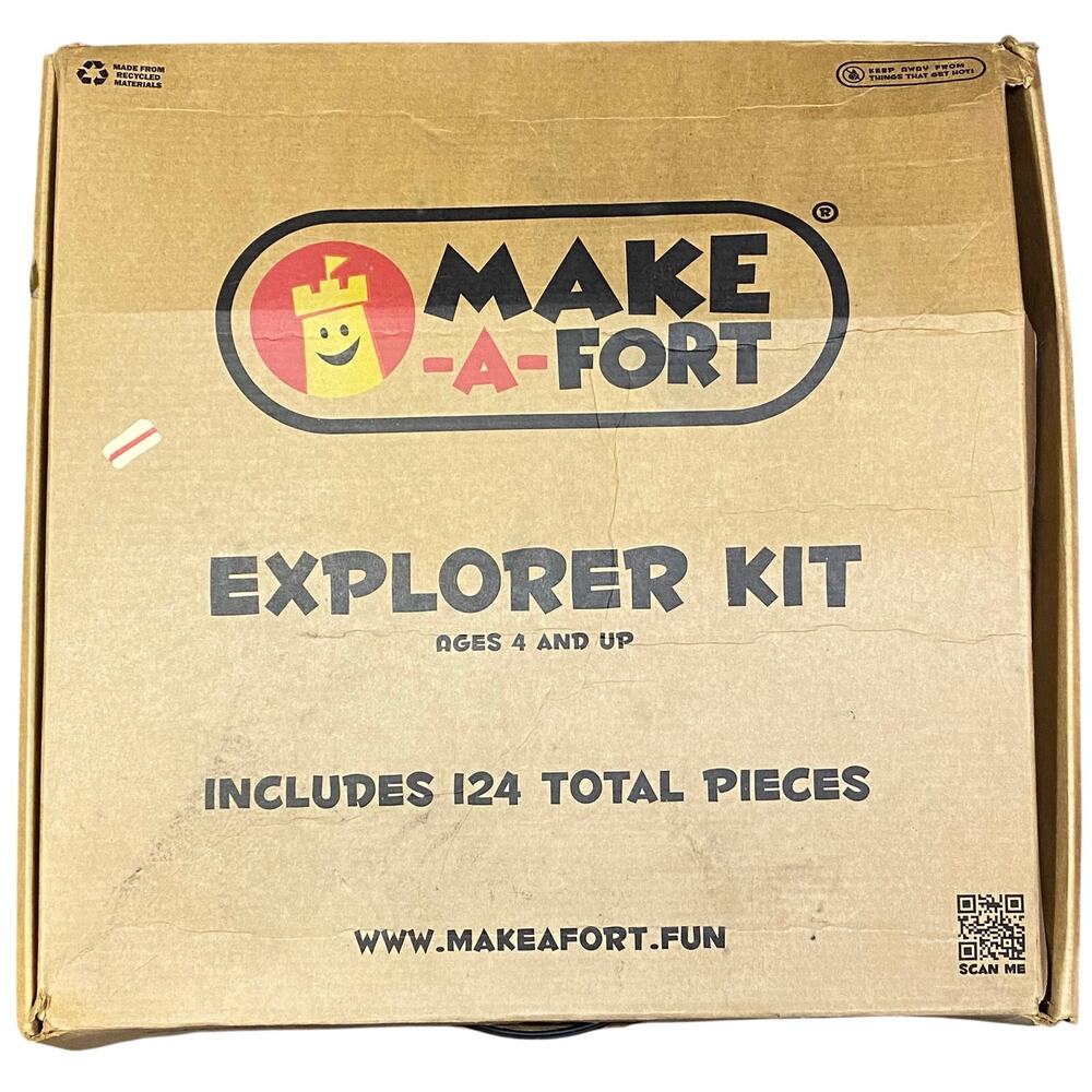 Make-A-Fort Explorer Kit Building Set Cardboard Fort Maze Castle 100+ Pieces